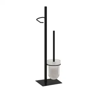 Держатель для туалетной щетки со стоячим держателем для туалетной бумаги Castellón Beltrán, черный