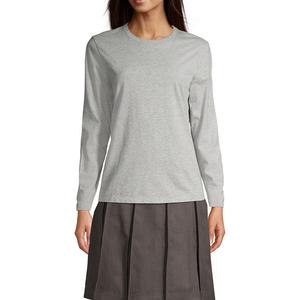 Женская футболка Lands End School Uniform с длинными рукавами Essential Lands' End, цвет Gray Heather