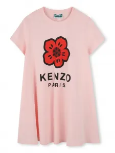 Платье-футболка с логотипом Kenzo Kids, розовый