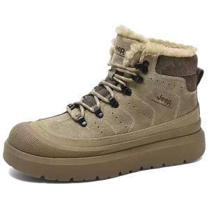 Jeep Теплые и износостойкие короткие зимние ботинки мужские коричневые