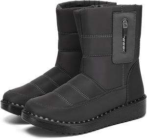 Зимние женские ботинки на снег с боковой молнией, с теплой подкладкой из искусственного меха, высокие, повседневные, с круглым носком, противоскользящие Picusiqa, Grey