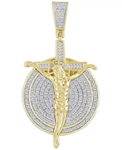 Мужской кулон в виде распятия с бриллиантами (1/2 карата) из 10-каратного желтого золота Macy'S, gold