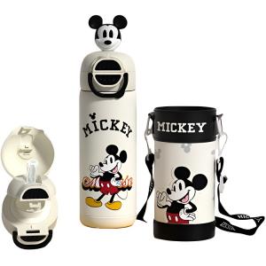 Термостаканы Kids' 480ML Disney, 480Ml Mickey Mouse[3D Doll+Double-Lid Design+Cup Sleeve]