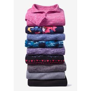 Женский пуловер из микрофлиса с молнией на четверть размера больших размеров Woman Within, цвет Evening Blue Marled