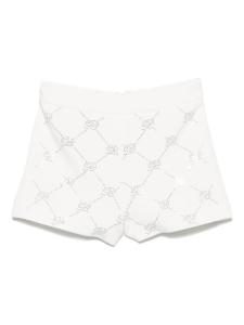 Шорты Miss Blumarine с логотипом из стразов, белый