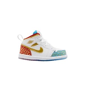 Кроссовки Air Jordan Air Jordan 1 Mid TD 'NC to Chi', белый