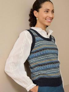 Кашемировый свитер-безрукавка в стиле фэр-айл Brora, Midnight