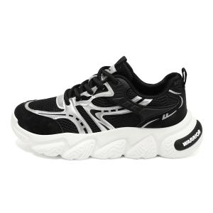 WARRIOR Мужские повседневные кроссовки с влагоотводящим покрытием и амортизацией, цвет Black Silver