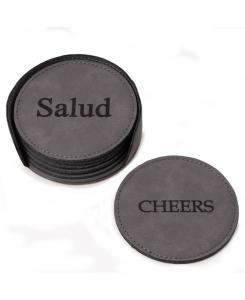 Подставки под стаканы с держателями из винтажной искусственной кожи, набор из 6 штук Bey-Berk, мультколор