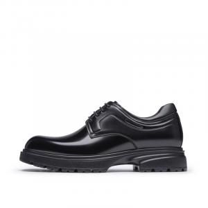 CHRISDIEN DENY Дерби кэжуал мужские черные [крокодиловый принт], цвет [Crocodile Pattern Box]Black