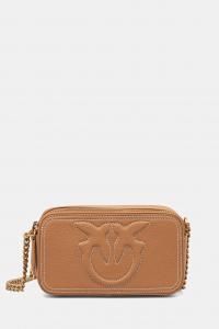 Сумочка из кожи Pinko, коричневый