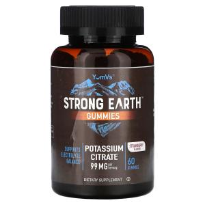 Добавка YumV's Strong Earth Gummies с цитратом калия, клубникой, 60 жевательных конфет