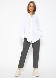 Блуза SASSYCLASSY Ultra Oversize Musselin nhemd kürzere Variante, белый