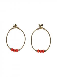 IZIA Женское жемчужное ожерелье в красно-золотом многоцветном исполнении