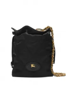 Мини-сумка с цепочным ремешком и стеганой подковой BURBERRY, черный