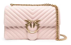 Сумка через плечо из кожи наппа, женская, розовая PINKO