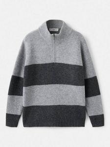 Детский свитер Jai в полоску Mango, Medium Grey
