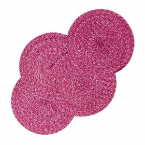 Салфетки в наборе из 4 х круглых плетеных подставок. Homescapes, розовый