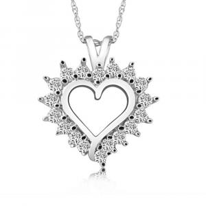 Ожерелье с подвеской из 1/2-каратного бриллианта в белом, желтом или розовом золоте 14 карат Pompeii2, 14K White Gold