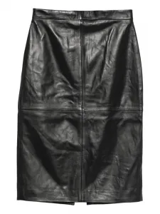 Кожаная юбка со вставками IRO, черный