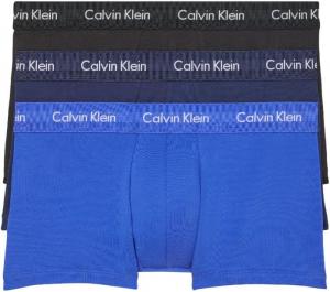 Комплект из 3 мужских трусов-боксеров Calvin Klein из хлопка и эластичной ткани с низкой посадкой, 1 Black, 1 Blue Shadow, 1 Cobalt Water