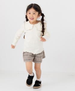 Топ с длинными рукавами и большим воротником в рубчик Chil2, цвет Cream