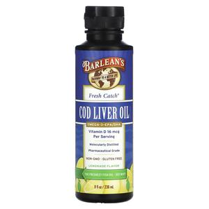 Barlean's Масло из печени трески свежего улова Лимонад 8 жидких унций