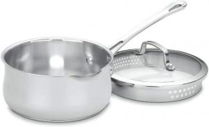Кастрюля Cuisinart Contour из нержавеющей стали с крышкой 1.89 л, серебристый