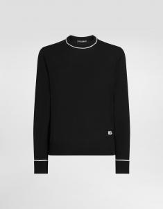 Шерстяной пуловер с круглым вырезом Dolce & Gabbana, черный