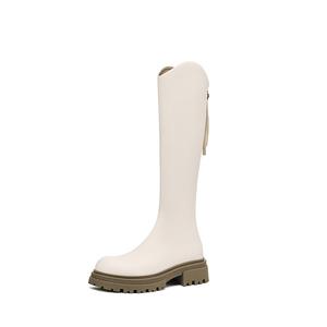 Женские сапоги DAPHNE до колена на молнии, бежевый