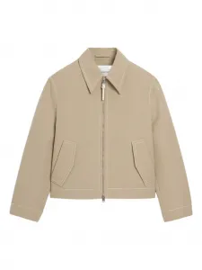 Куртка на молнии с вышивкой Ami Paris, бежевый