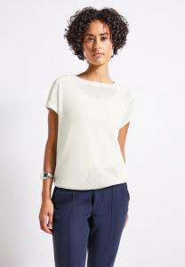 Футболка Street One STRICK-LOOK, Weiß/Off-White