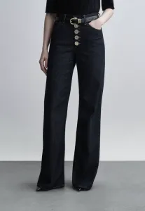 Янтарный, высокая посадка, украшения, пуговицы, широкие штанины Dondup, Blue