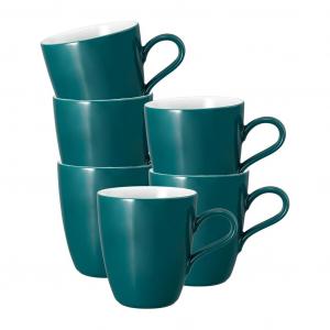 Бокалы Кружка с ручкой Life Fashion 400 мл, набор из 6 штук Seltmann Weiden, Trendy Petrol