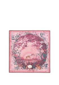 Шарф FABLE ENGLAND BUNNY NARRATIVE SQUARE, Burgandy/Mottled Berry