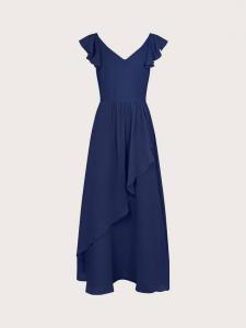 Детское платье миди Indi с оборками на рукавах Monsoon, Navy