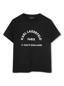 Футболка с логотипом KARL LAGERFELD KIDS, черный