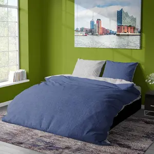 Постельное белье Dream Sleep Melange Flannel 135x200 см + 80x80 см темно-серого цвета Traumschlaf