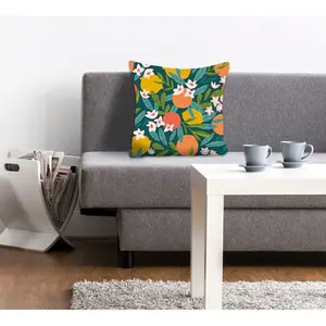 Декоративная подушка queence Adina с апельсинами и лимонами Queence, Bunt + bedruckt