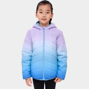 Двусторонняя куртка-пуховик для девочек Rokka&Rolla на флисовой подкладке, сиренево-голубой