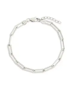 Браслет-Цепочка из стерлингового серебра с толстыми звеньями в виде скрепок Sterling Forever, silver
