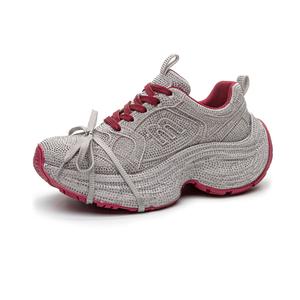 Противоскользящие, дышащие, легкие, низкие, массивные кроссовки для женщин CHOVO, Burgundy