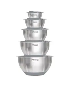 Набор из 10 мисок из нержавеющей стали Viking, grey