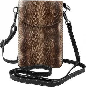 Небольшая сумка для телефона с принтом под змеиную кожу, сумка через плечо с магнитной застежкой и отделениями для карт, из искусственной кожи Ultra Fiber.