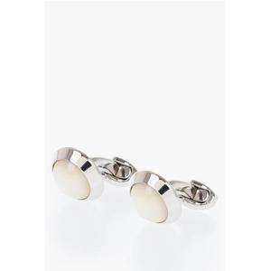 Запонки из латуни с перламутровой отделкой Corneliani, белый