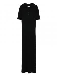 Платье макси из трикотажного полотна в рубчик Le Kasha, черный