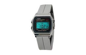 CASIO Кварцевые часы унисекс с силиконовым ремешком и черным циферблатом