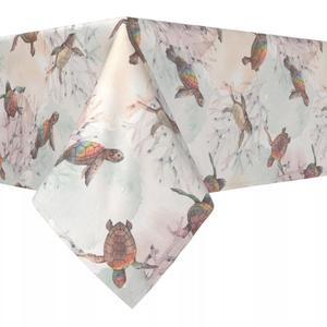 Прямоугольная скатерть, 100 % хлопок, 52х84 дюйма, акварель «Морская черепаха».