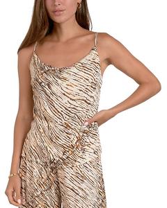 Футболка-майка с принтом Elan, коричневый/бежевый