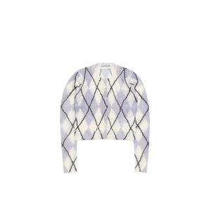 Кардиган из мохера с узором "алмаз" Acne Studios, серый фиолетовый